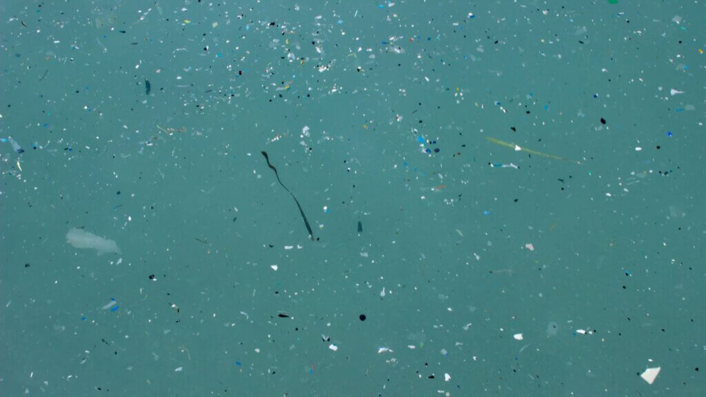 Water with floating particles